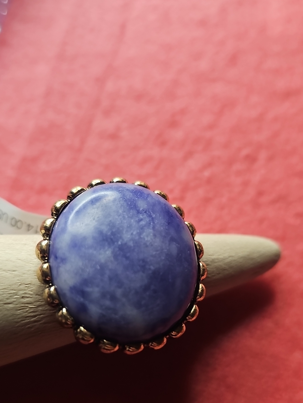 Free People Gold-Tone Ring with Blue StonE..WEST BOUND RING